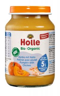 Holle Bio Dýně s kuřecím masem pro děti od 5. měsíce, 190 g