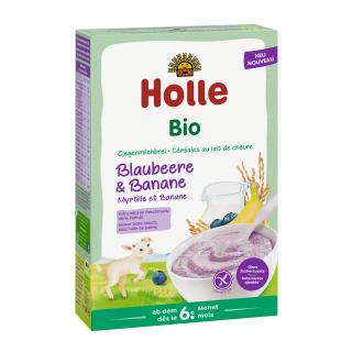 Holle Bio Kaše s kozím mlékem, borůvkami a banánem pro děti od 6. měsíce, 200 g
