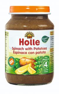 Holle Bio Špenát s bramborem pro děti od 5. měsíce, 190 g