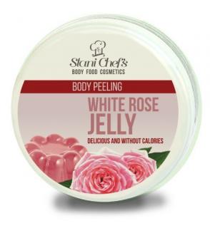 Hristina Přírodní tělový peeling želé z bílé růže na bázi mořské soli, 250 ml