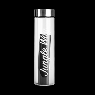 Jungle Way Designová skleněná láhev s aktivním uhlíkem, 480 ml