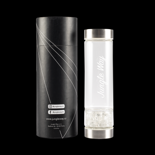 Jungle Way Designová skleněná láhev s křišťálem, 480 ml