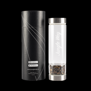 Jungle Way Designová skleněná láhev s tygřím okem, 480 ml