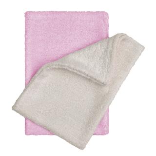 Koupací žínky - rukavice, natur+pink / natur+růžová