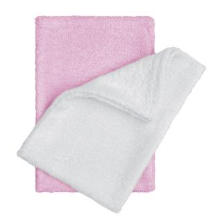 Koupací žínky - rukavice, white+pink / bílá+růžová