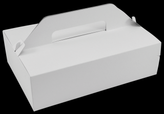Krabice na dort papírová 27x18x8 cm s uchem 50 ks Balení: 250