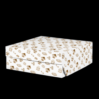 Krabice na dort papírová 28x28x10 cm potisk krt/50 ks Balení: 250