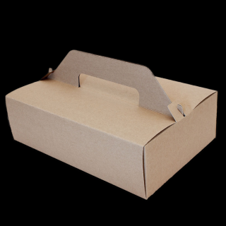 Krabice na dort papírová EKO 18,5x15x9,5 cm s uchem kraft krt/50 ks Balení: 250