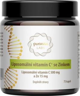Liposomální vitamín C se zinkem, 75 kapslí
