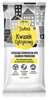 LUBA čistící antibakteriální ubrousky s kyselinou citronovou, 24 ks