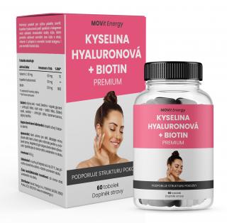 MOVit Kyselina hyaluronová + Biotin PREMIUM, 60 tobolek