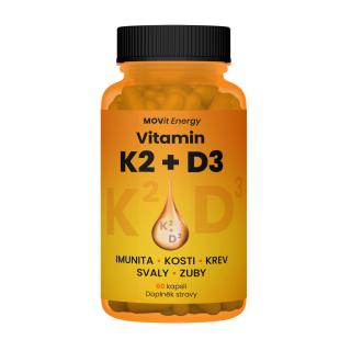 MOVit VITAMIN K2 120 μg + D3 1000 I.U. 25 μg, 60 kapslí