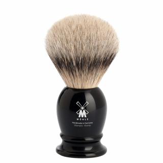 Mühle Malá štětka na holení Classic z jezevčích štětin silvertip badger- černá pryskyřice