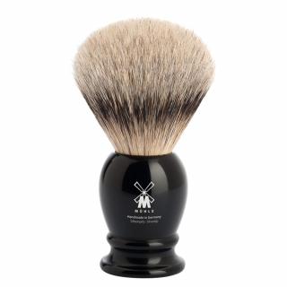 Mühle Velká štětka na holení Classic z jezevčích štětin (silvertip badger, černá pryskyřice), 1ks