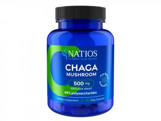 Natios Chaga Extract 500 mg, 40% polysacharidů, 90 kapslí