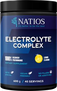 Natios Electrolyte Complex- citron/malina, 600 g Příchutě: Citron