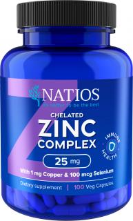 Natios Zinc Chelated Complex - Zinek, selen a měď 25 mg, 100 kapslí