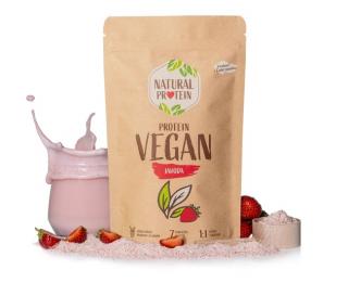 Natural Protein Veganský protein - Jahoda, 350g