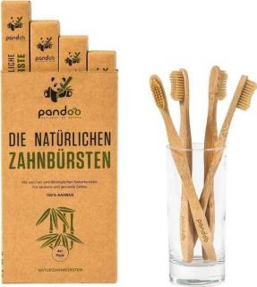 Pandoo Bambusové Kartáčky Medium Soft - výhodné balení 4 ks