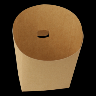 Papírová kapsa EKO na hranolky 90x40x130 mm s úchytem kraft bal/50 ks Balení: 50
