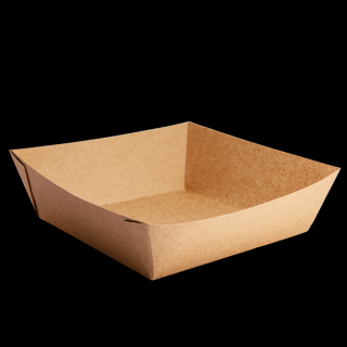 Papírová miska EKO na hranolky / fast food 139x139x42 mm kraft ideal pack® ba1/100 ks