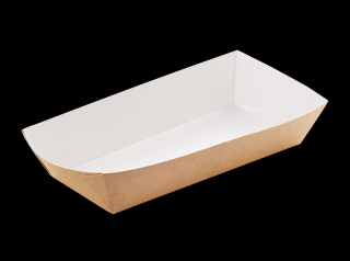 Papírová miska EKO na párek v rohlíku / fast food 165x70x40 mm hnědá ideal pack® bal/50 ks