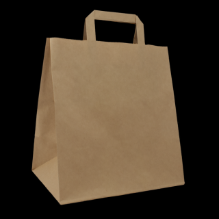 Papírová taška s plochým uchem 260+170x250 mm hnědá 25 ks Balení: 125