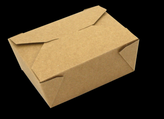 Papírový box EKO na jídlo 128x115x65 mm kraft s chlopněmi 750 ml bal/50 ks Balení: 250