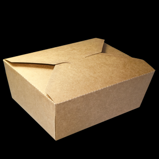 Papírový box EKO na jídlo 151x120x65 mm kraft s chlopněmi 1300 ml ideal pack® bal/50 ks Balení: 250