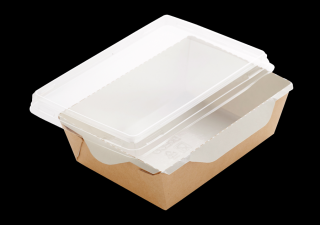 Papírový box / miska EKO na salát 121x106x55 mm hnědý s transp. víčkem bal/50 ks Balení: 250