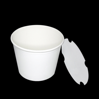 Papírový kbelík na stripsy 2400 ml bílý s víčkem krt/344 ks Balení: 344