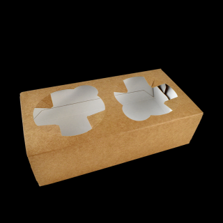 Papírový podnos EKO na 2 kelímky 180x90x50 mm hnědý ideal pack® bal/25 ks Balení: 125