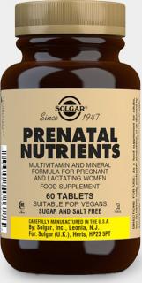 Prenatal - Multivitamín pro těhotné a kojící ženy, Solgar, 60 kapslí