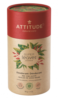 Přírodní tuhý deodorant ATTITUDE Super leaves - červené vinné listy  85 g