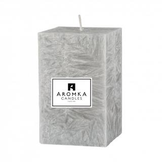 Přírodní vonná svíčka palmová - AROMKA - Hranol, průměr 6,2 cm, výška 9 cm Vůně: Pánský parfém - šedá
