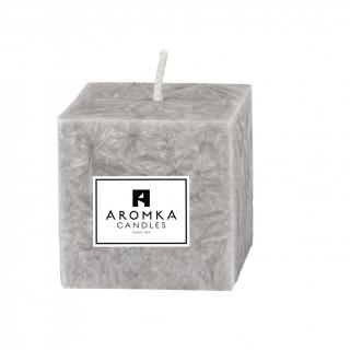 Přírodní vonná svíčka palmová - AROMKA - Kostka mini Vůně: Pánský parfém - šedá