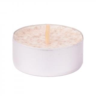 Přírodní vonná svíčka palmová - AROMKA - Set 10 ks čajových svíček v plechu Vůně: Vanilka