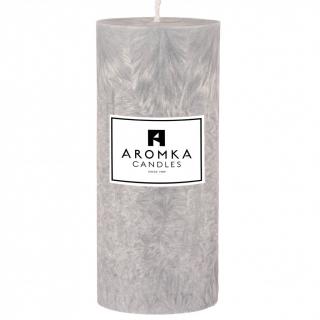 Přírodní vonná svíčka palmová - AROMKA - Válec, průměr 6,4 cm, výška 15 cm Vůně: Pánský parfém - šedá
