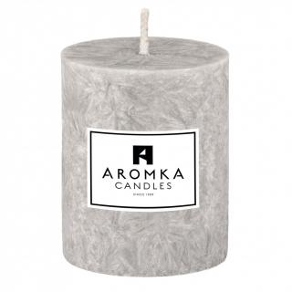 Přírodní vonná svíčka palmová - AROMKA - Válec, průměr 6,4 cm, výška 9 cm Vůně: Pánský parfém - šedá