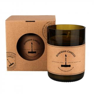 Přírodní vonná svíčka sójová - AROMKA - Láhev od vína, 290 ml Vůně: Cabernet