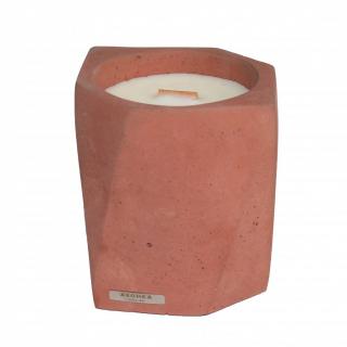 Přírodní vonná svíčka sójová - AROMKA - Limitovaná edice Betonová svíčka - Dřevěný knot, 200 ml - Agarové dřevo