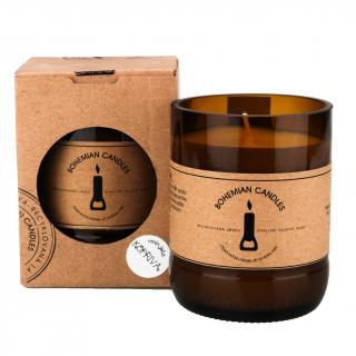 Přírodní vonná svíčka sójová - AROMKA - Pivní láhev v krabičce, 150 ml Vůně: Kopřiva