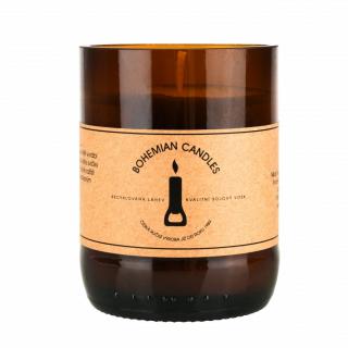 Přírodní vonná svíčka sójová - AROMKA - Pivní láhev v krabičce, 150 ml Vůně: Levandule