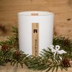 Přírodní vonná svíčka sójová - AROMKA - Vánoční imitovaná edice -Dřevěný knot-WHITE, 300 ml - Pomeranč a zázvor