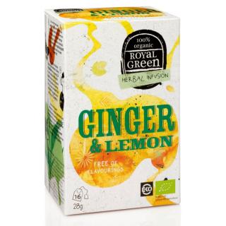 Royal Green zázvorový čaj Ginger &amp; Lemon BIO 16 x 1,8 g