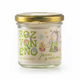 Rozvoněno Vonná svíčka - Jarní probuzení - s citrusy a palmovou růží, 130ml