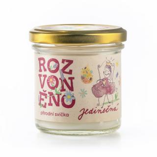 Rozvoněno Vonná svíčka - Jedinečná - s geránií a palmovou růží, 130ml