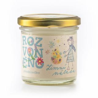 Rozvoněno Vonná svíčka - Zimní nálada - s pomerančem, hřebíčkem a skořicí, 130 ml