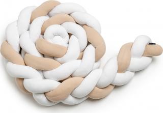 T-TOMI Pletený mantinel 180 cm White + Beige