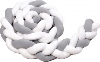 T-TOMI Pletený mantinel 180 cm White + Grey